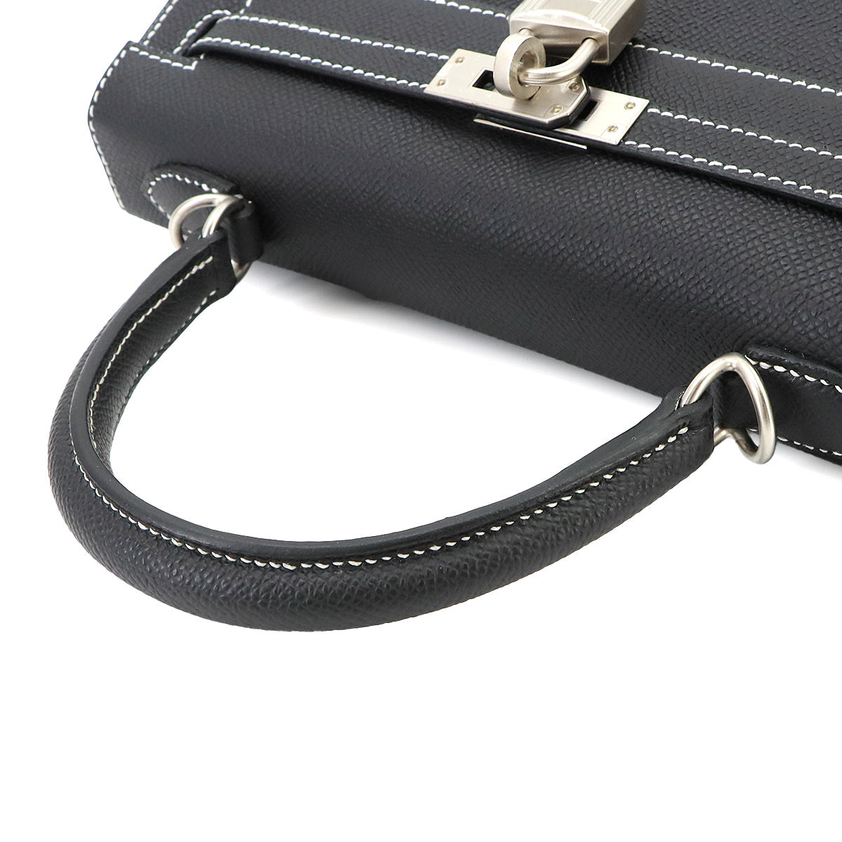 Kelly 25 Hand Shoulder Bag Veau Epsom Black Craie