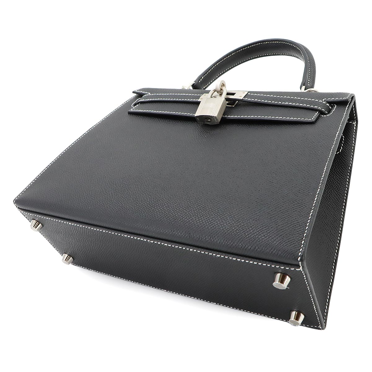 Kelly 25 Hand Shoulder Bag Veau Epsom Black Craie