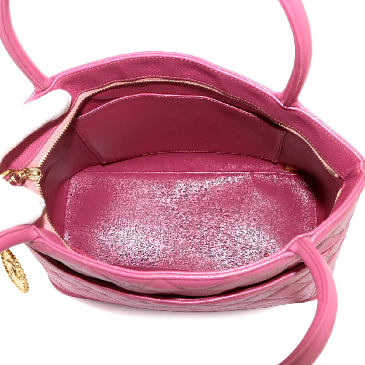 Medallion Tote Bag Leather Pink A01804 Coco Logos