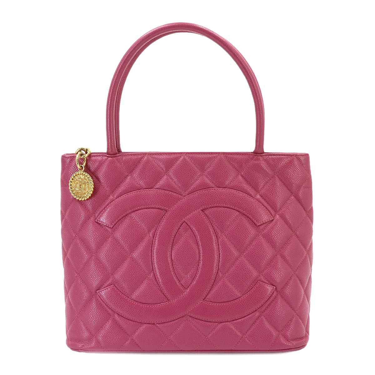 Medallion Tote Bag Leather Pink A01804 Coco Logos