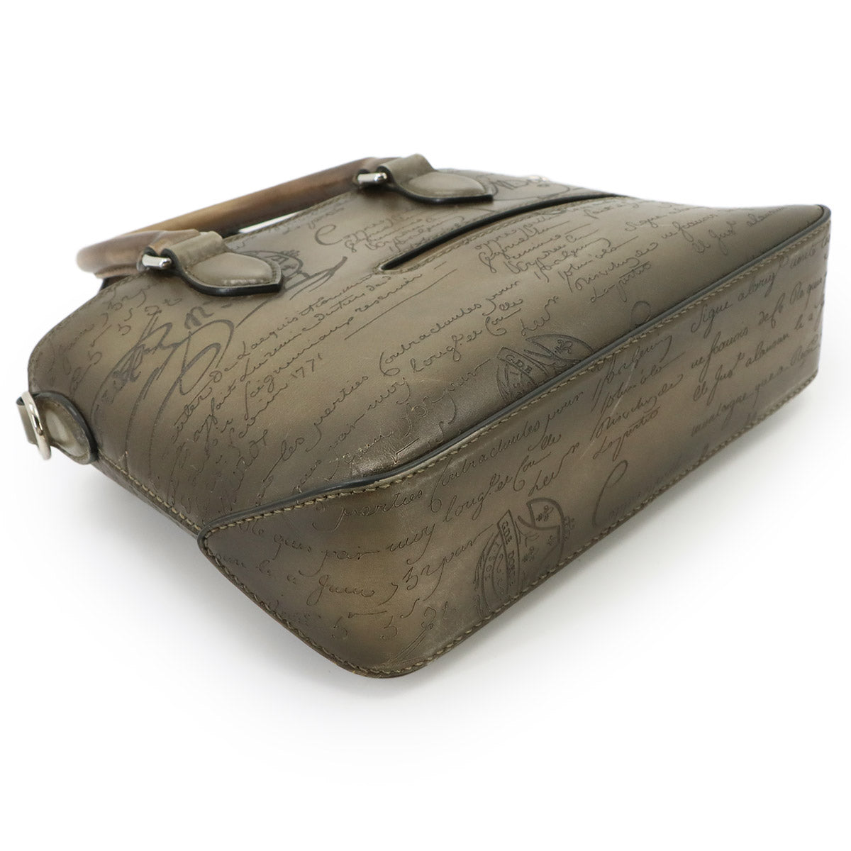 Calligraphy Toujours Gulliver Tote Shoulder Bag Leather Brown