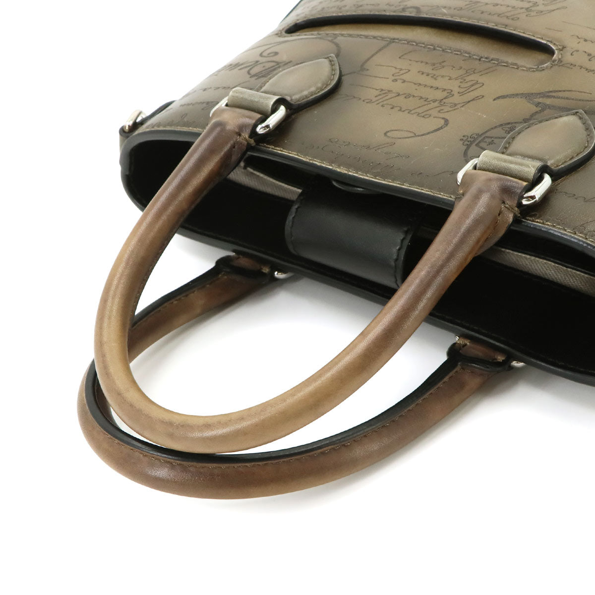 Calligraphy Toujours Gulliver Tote Shoulder Bag Leather Brown