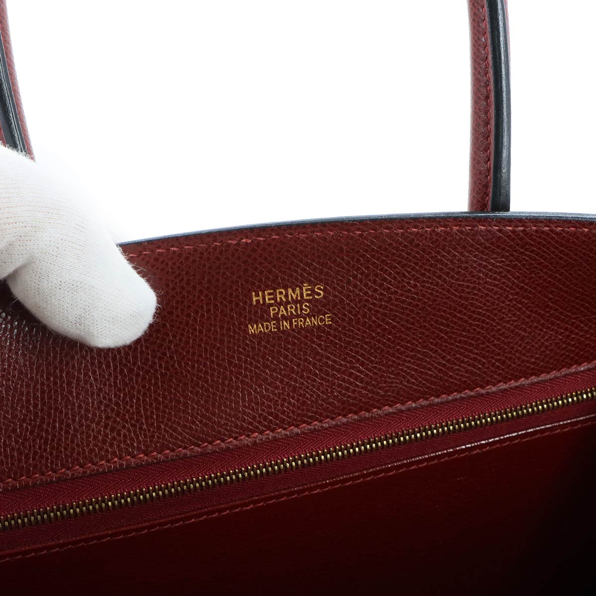 White Bass PM Tote Bag Graine lisse leather Rouge H Purse