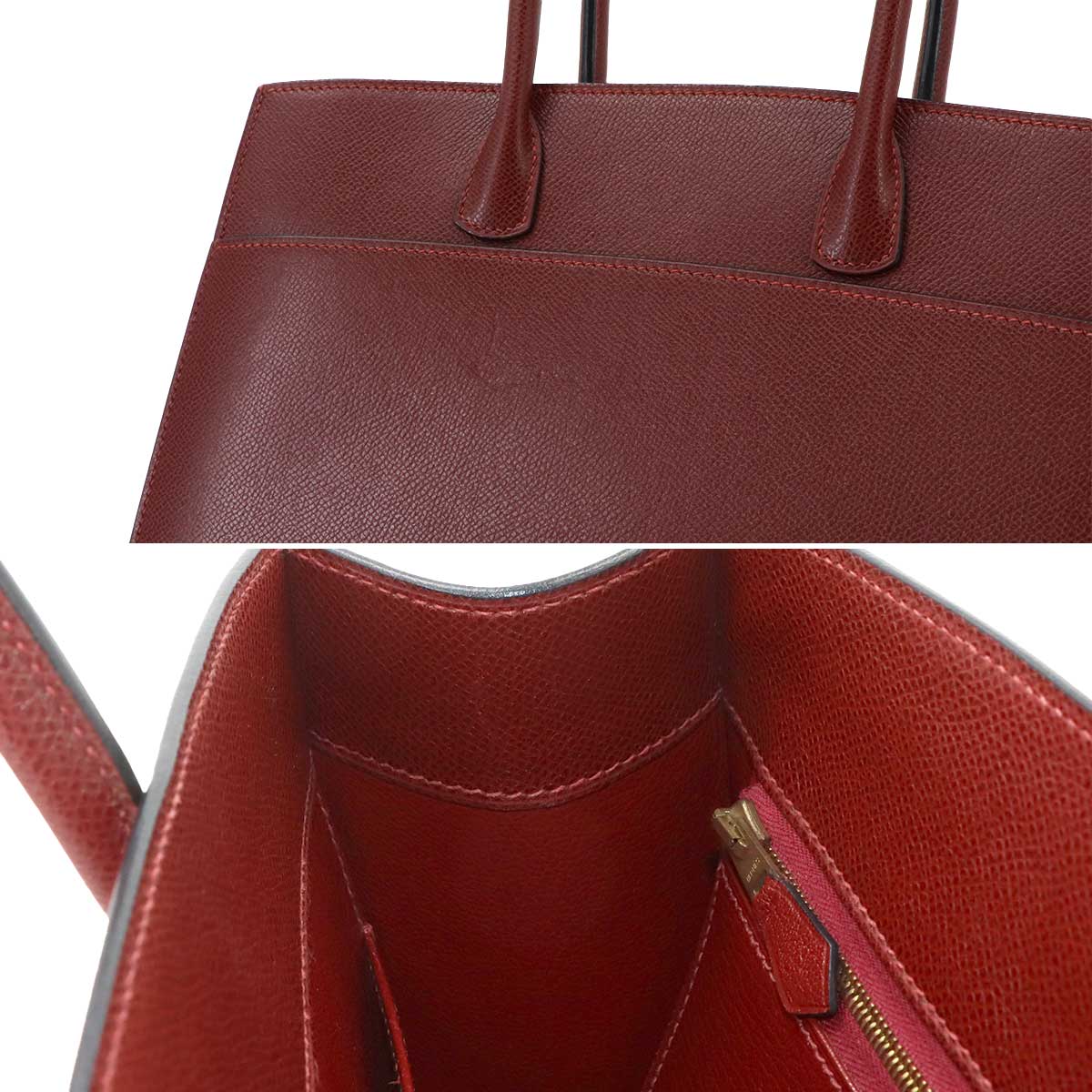 White Bass PM Tote Bag Graine lisse leather Rouge H Purse