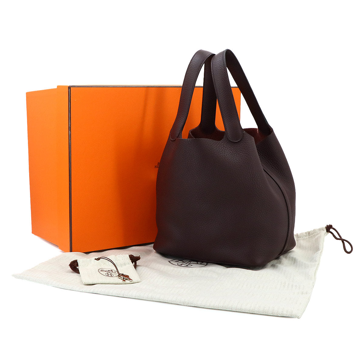 Picotin Lock MM Hand Bag Taurillon Clemence Rouge Sellier Purse