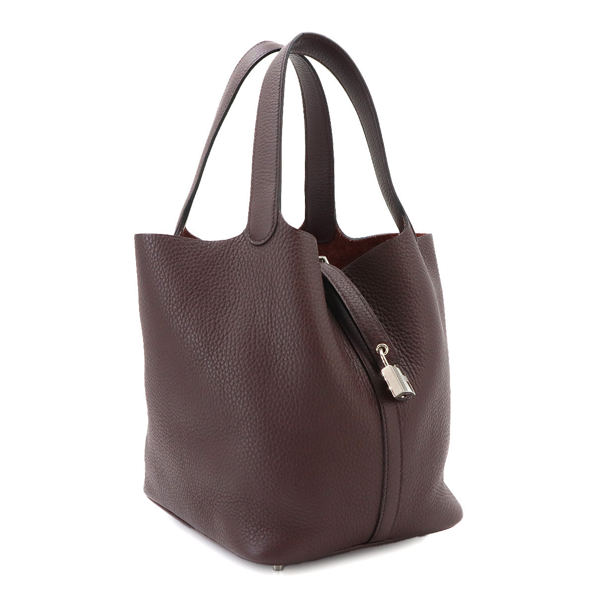 Picotin Lock MM Hand Bag Taurillon Clemence Rouge Sellier Purse