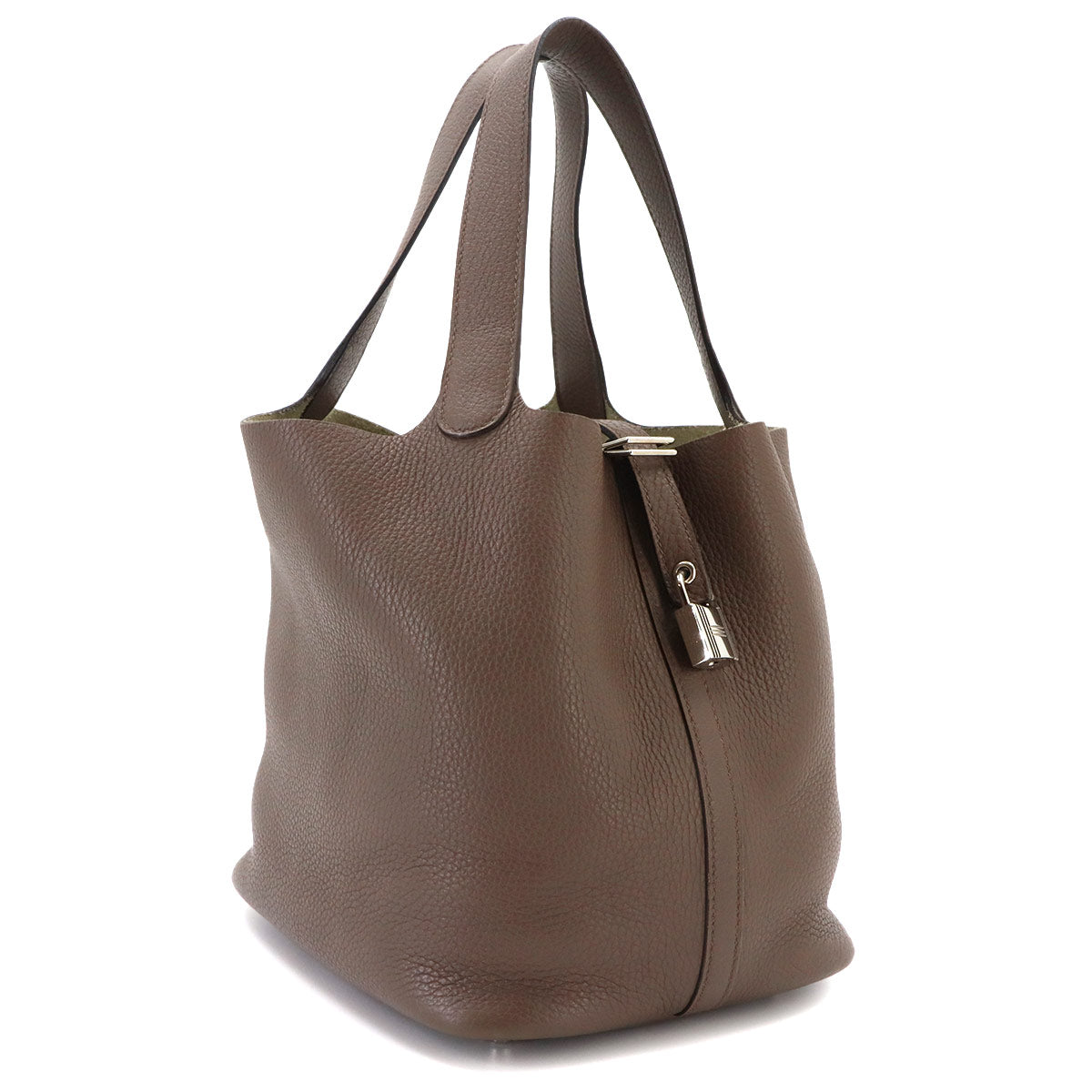 Picotin Lock MM Hand Bag Taurillon Clemence Taupe Purse