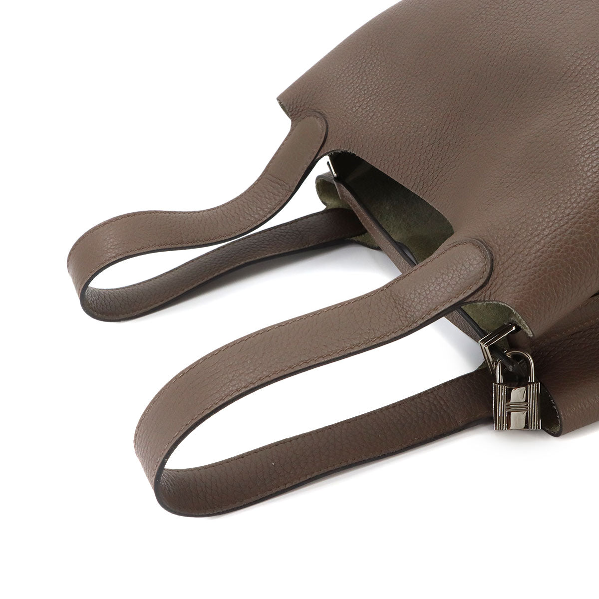 Picotin Lock MM Hand Bag Taurillon Clemence Taupe Purse
