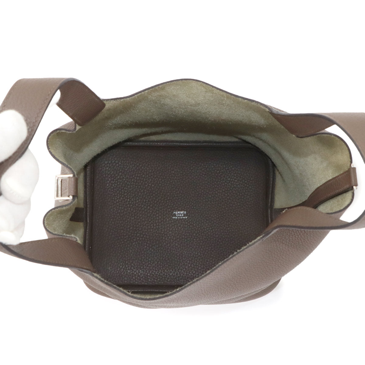 Picotin Lock MM Hand Bag Taurillon Clemence Taupe Purse