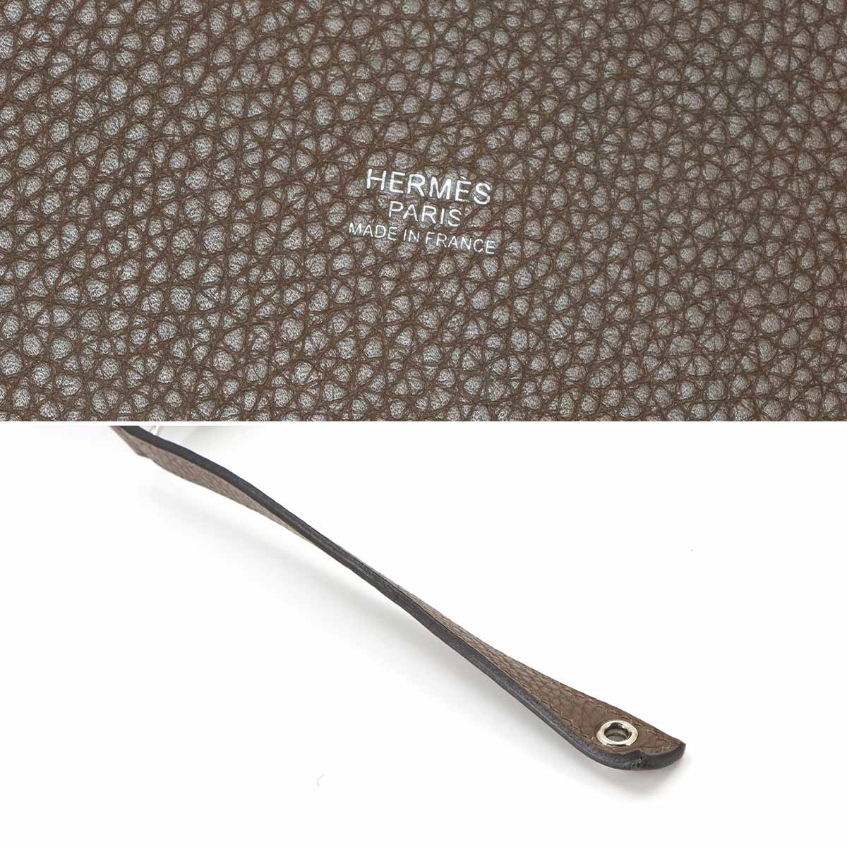 Picotin Lock MM Hand Bag Taurillon Clemence Taupe Purse