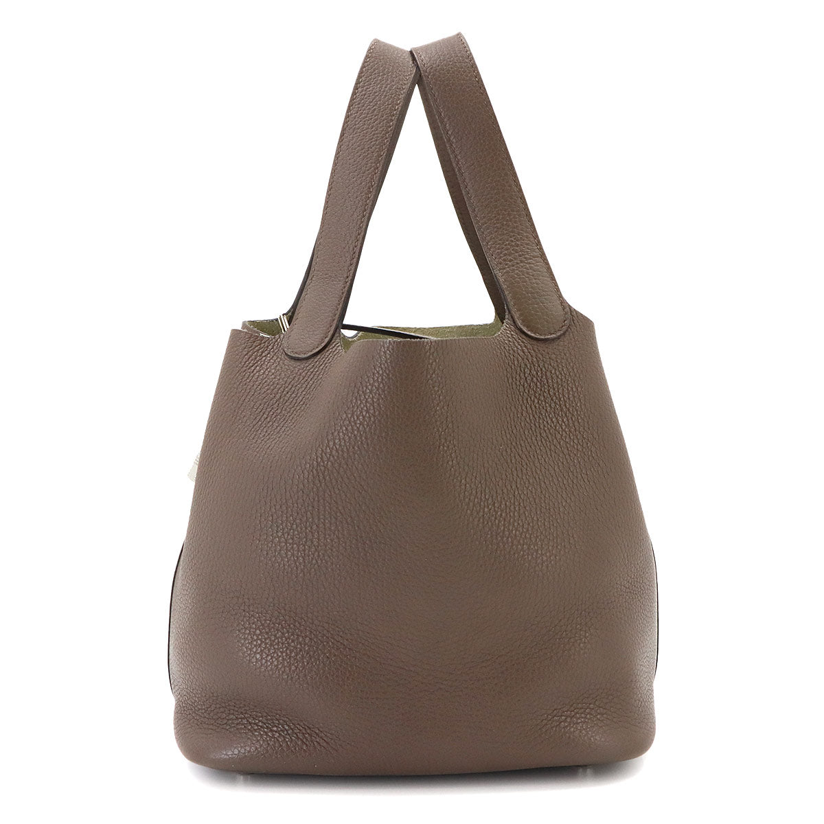 Picotin Lock MM Hand Bag Taurillon Clemence Taupe Purse