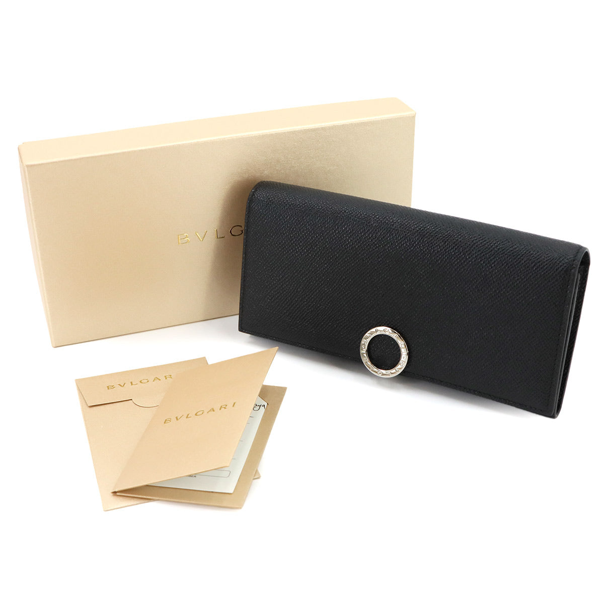 BVLGARIBVLGARI Long Wallet Leather Black 289381 Purse