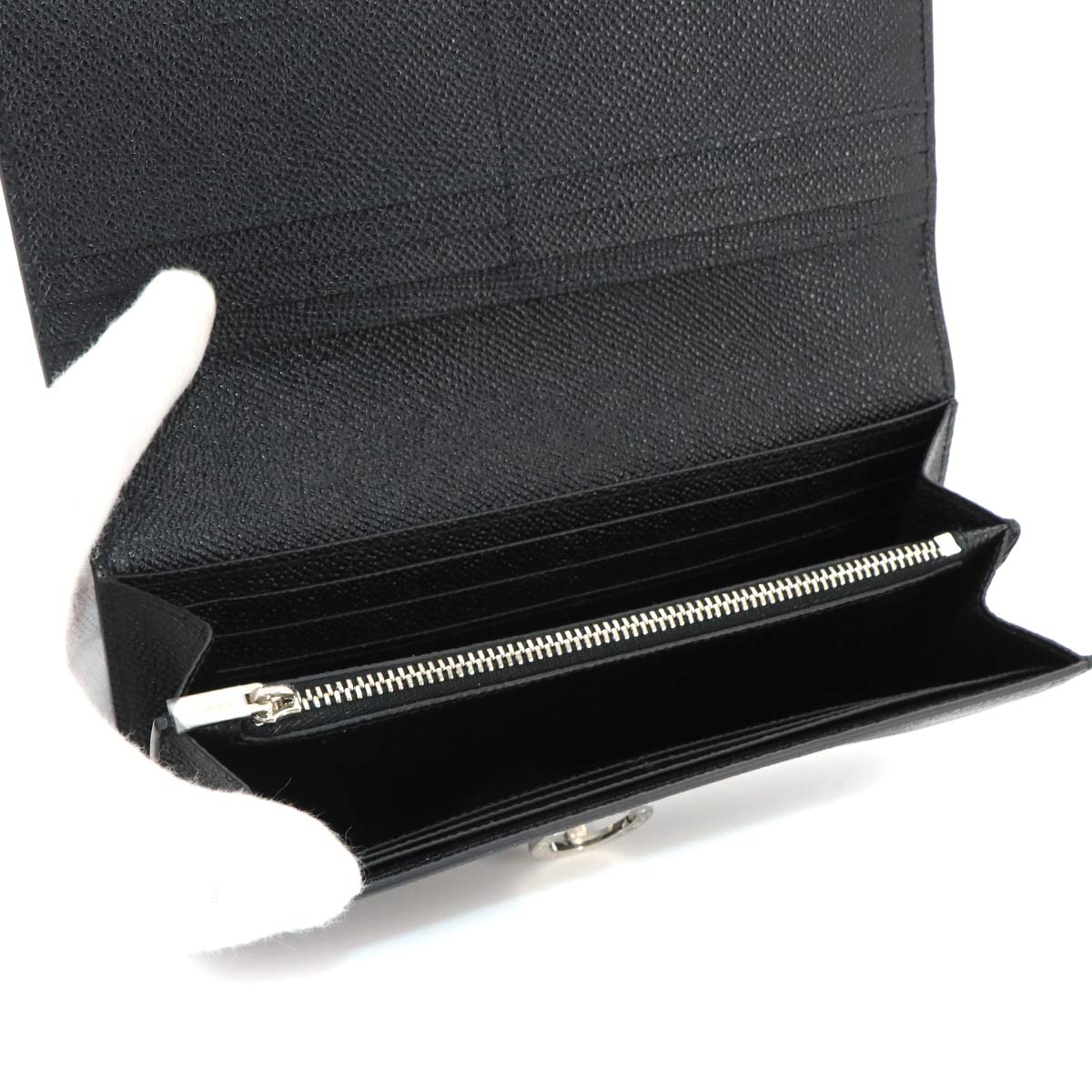BVLGARIBVLGARI Long Wallet Leather Black 289381 Purse