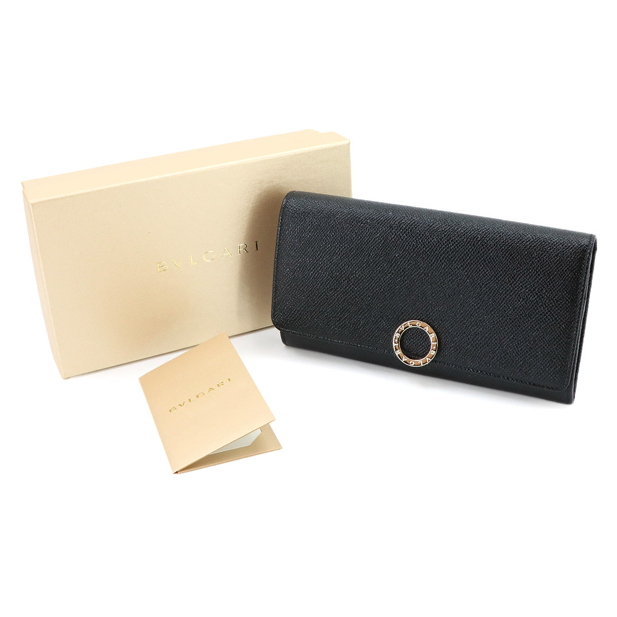 BVLGARIBVLGARI Long Wallet Leather Black 280526 Purse