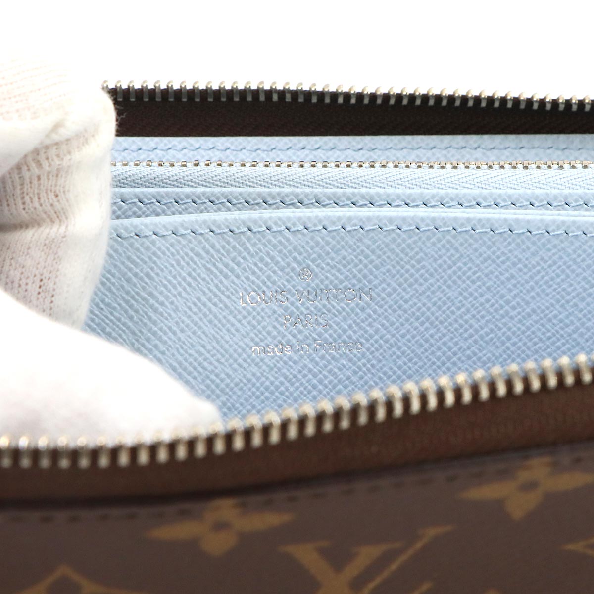 Monogram Zippy Wallet Brown Blue Washed M11776 Purse