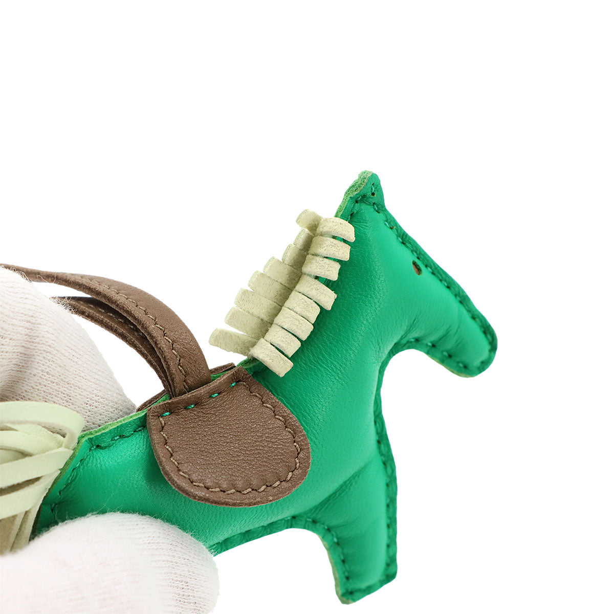 Rodeo PM Bag Charm Agneau Milo Menthe Vert Fizz Etoupe
