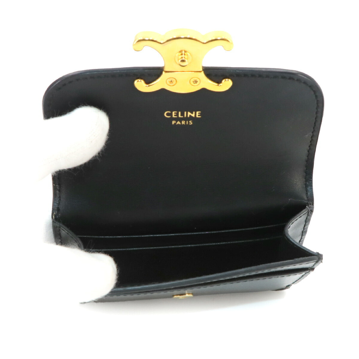Triomphe Card case Leather Black 10I583DPV