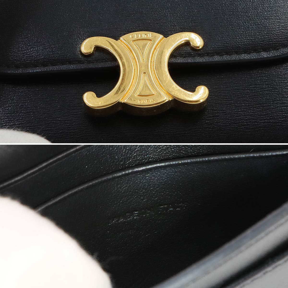 Triomphe Card case Leather Black 10I583DPV
