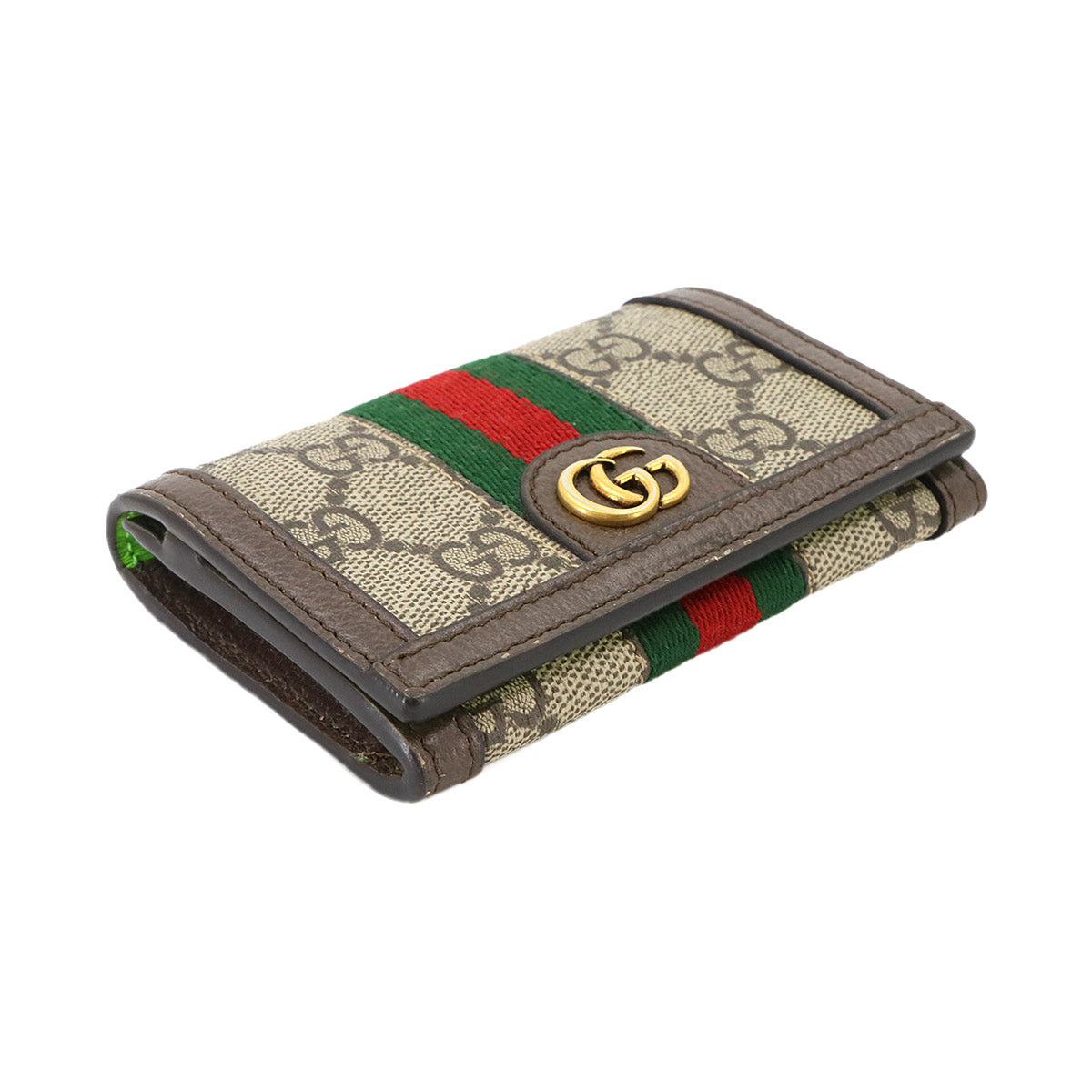 Ophidia GG Card Case GG Supreme Leather Brown 763286