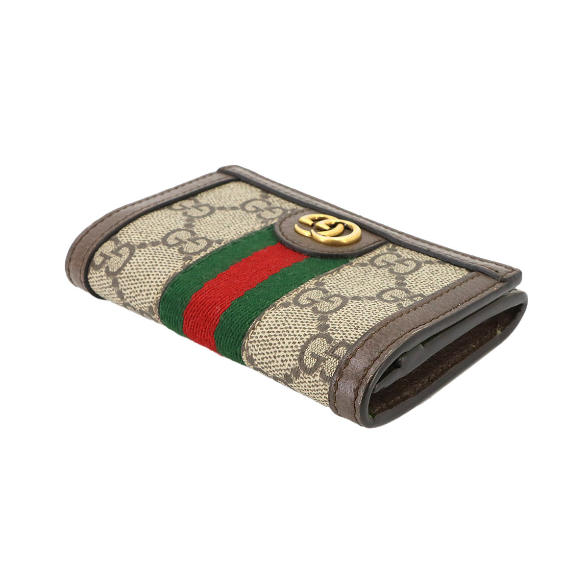Ophidia GG Card Case GG Supreme Leather Brown 763286