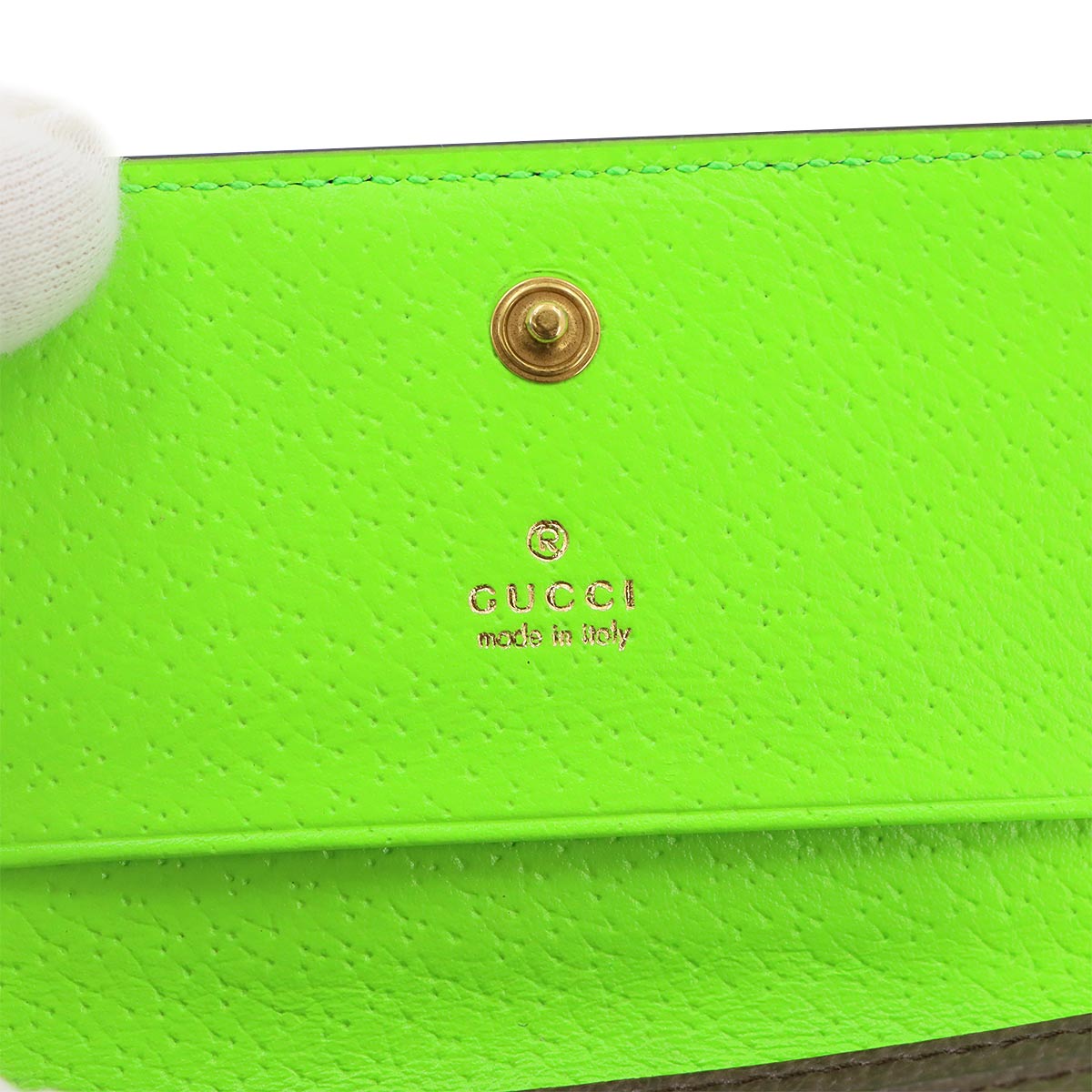 Ophidia GG Card Case GG Supreme Leather Brown 763286