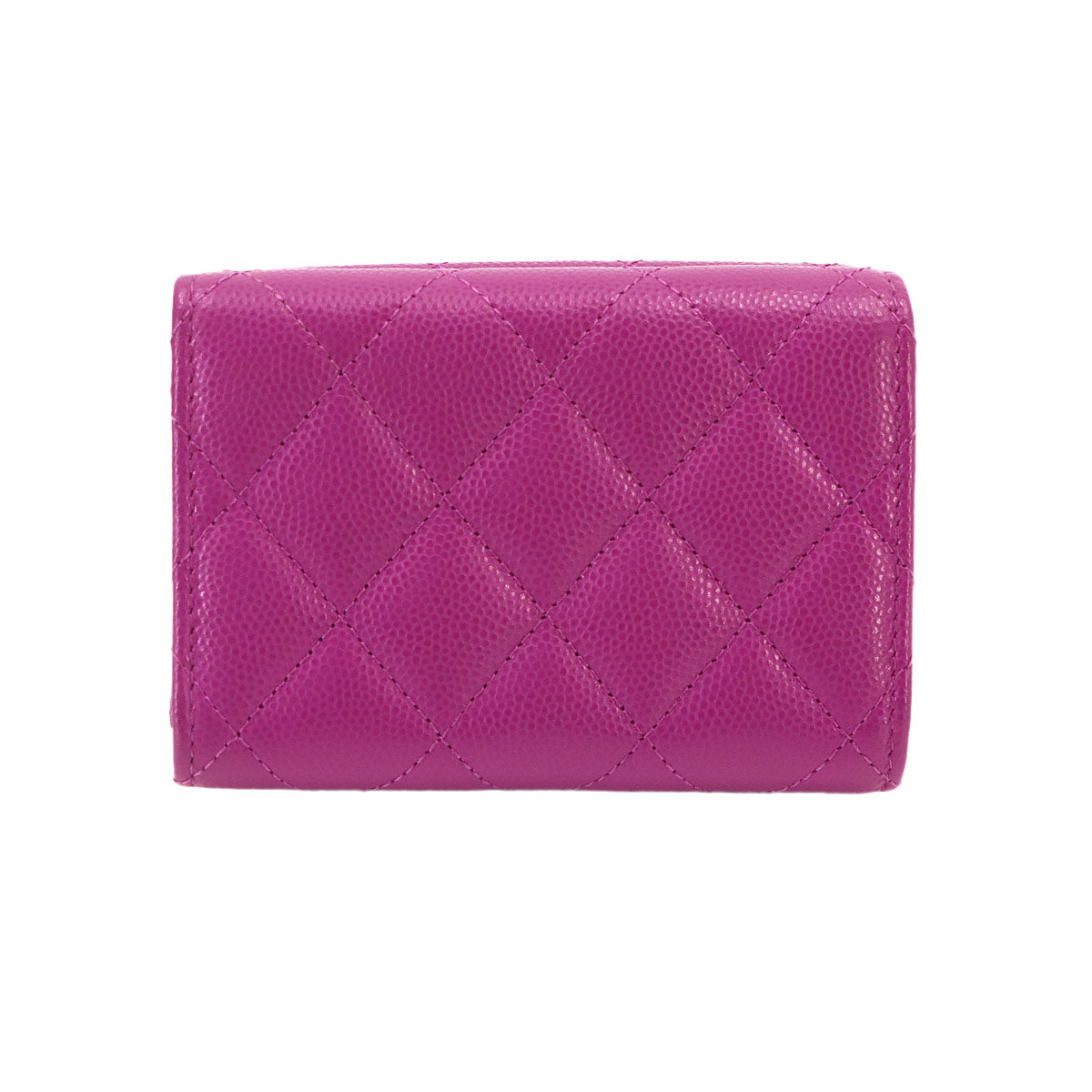 Matelasse Compact Wallet Leather Purple AP3518
