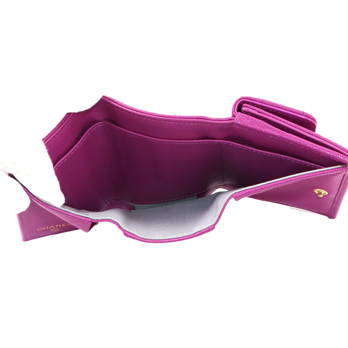 Matelasse Compact Wallet Leather Purple AP3518