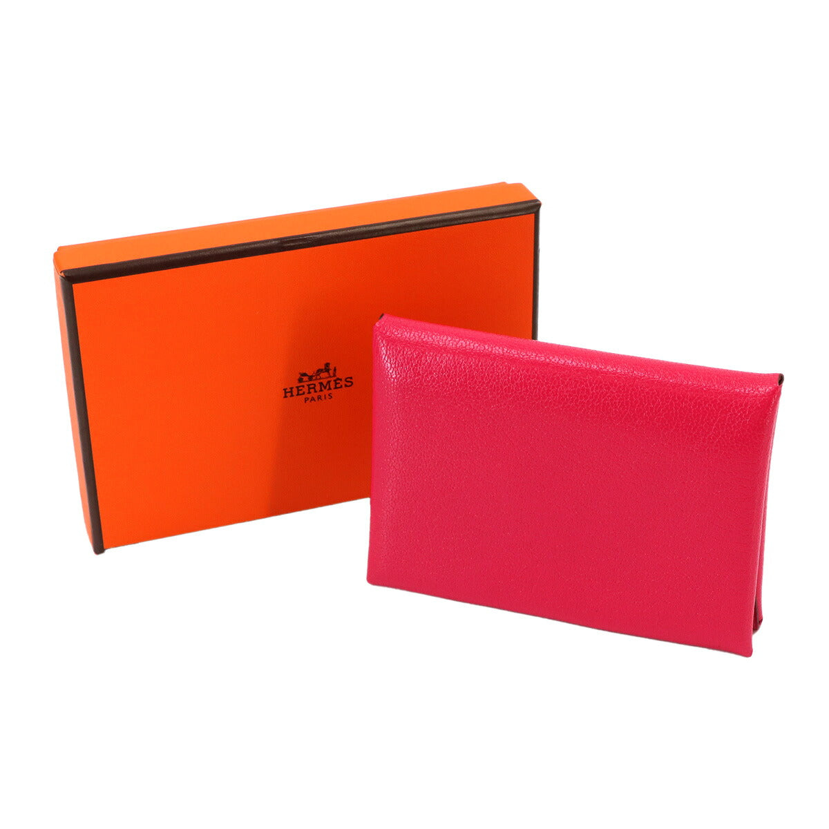 Calvi Duo Card Case Chevre Chamkila Rose Extreme