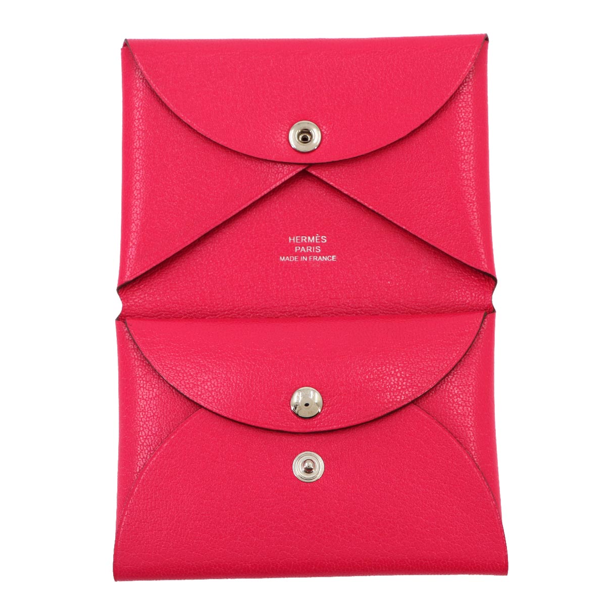 Calvi Duo Card Case Chevre Chamkila Rose Extreme
