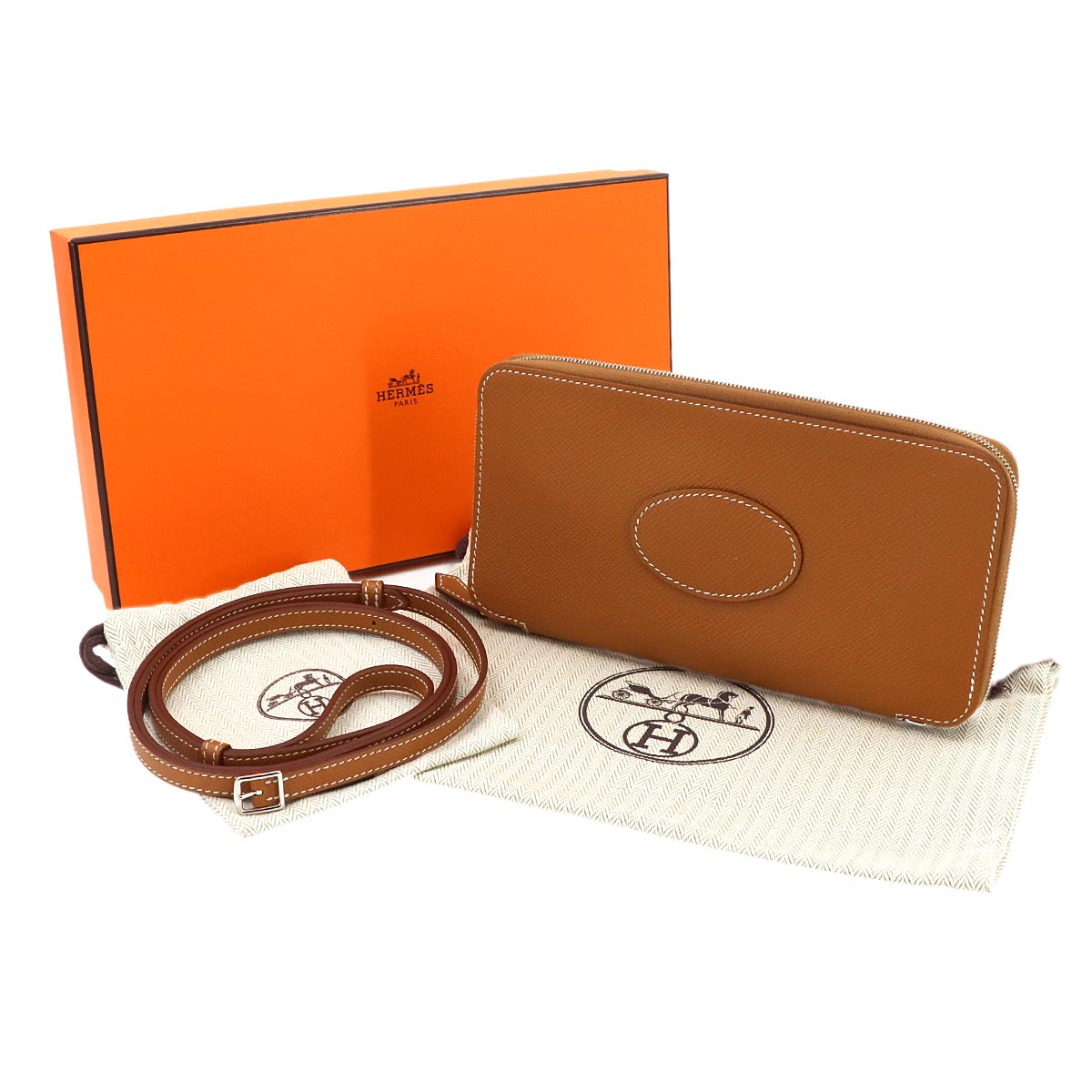 Macaron To Go Shoulder Long Wallet Epsom Gold Purse