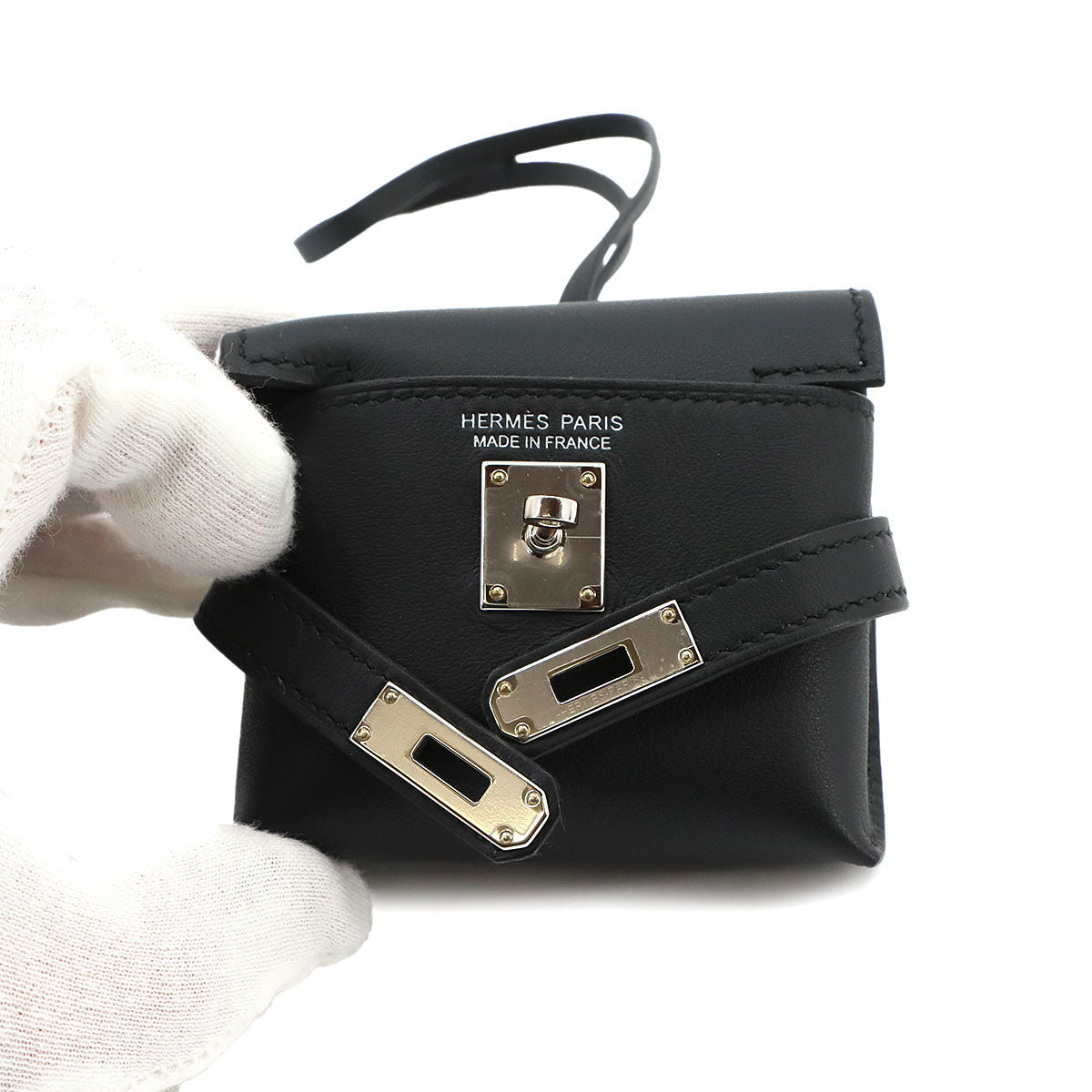 Kelly Festival Bag Charm Veau Swift Black