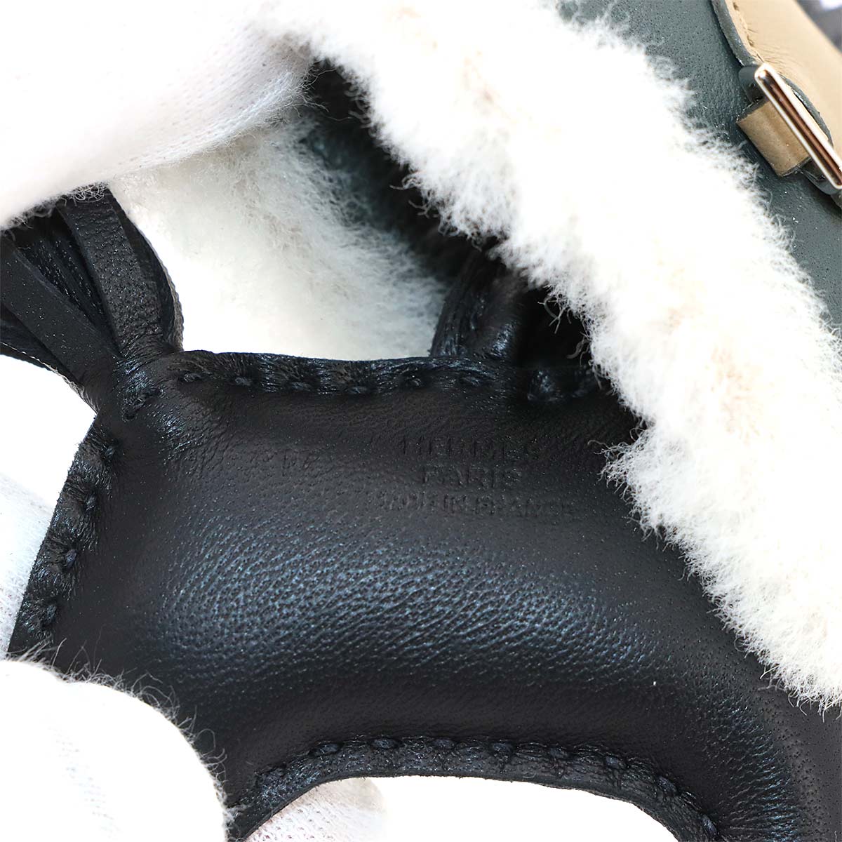 Rodeo Robeo Plush PM Bag Charm Black Agneau Milo Beige Marfa