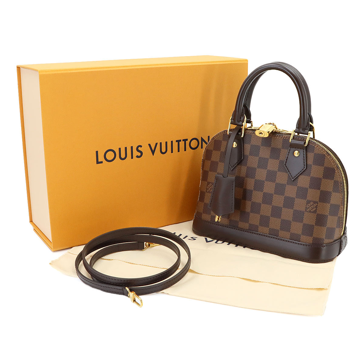 Damier Alma BB Hand Shoulder Bag Ebene N41221 Purse