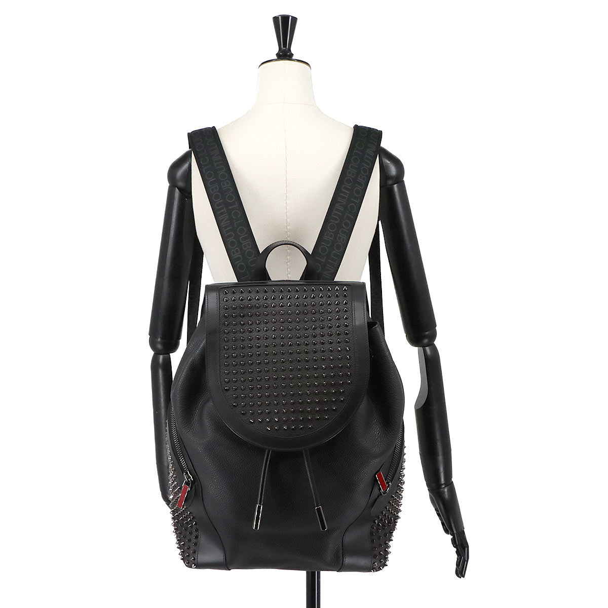 Explora funk Backpack Leather Canvas Black Red