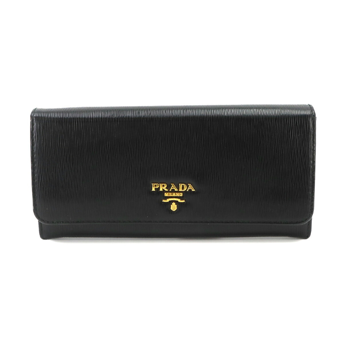 Long Wallet Leather Black 1MH132 Purse Logos