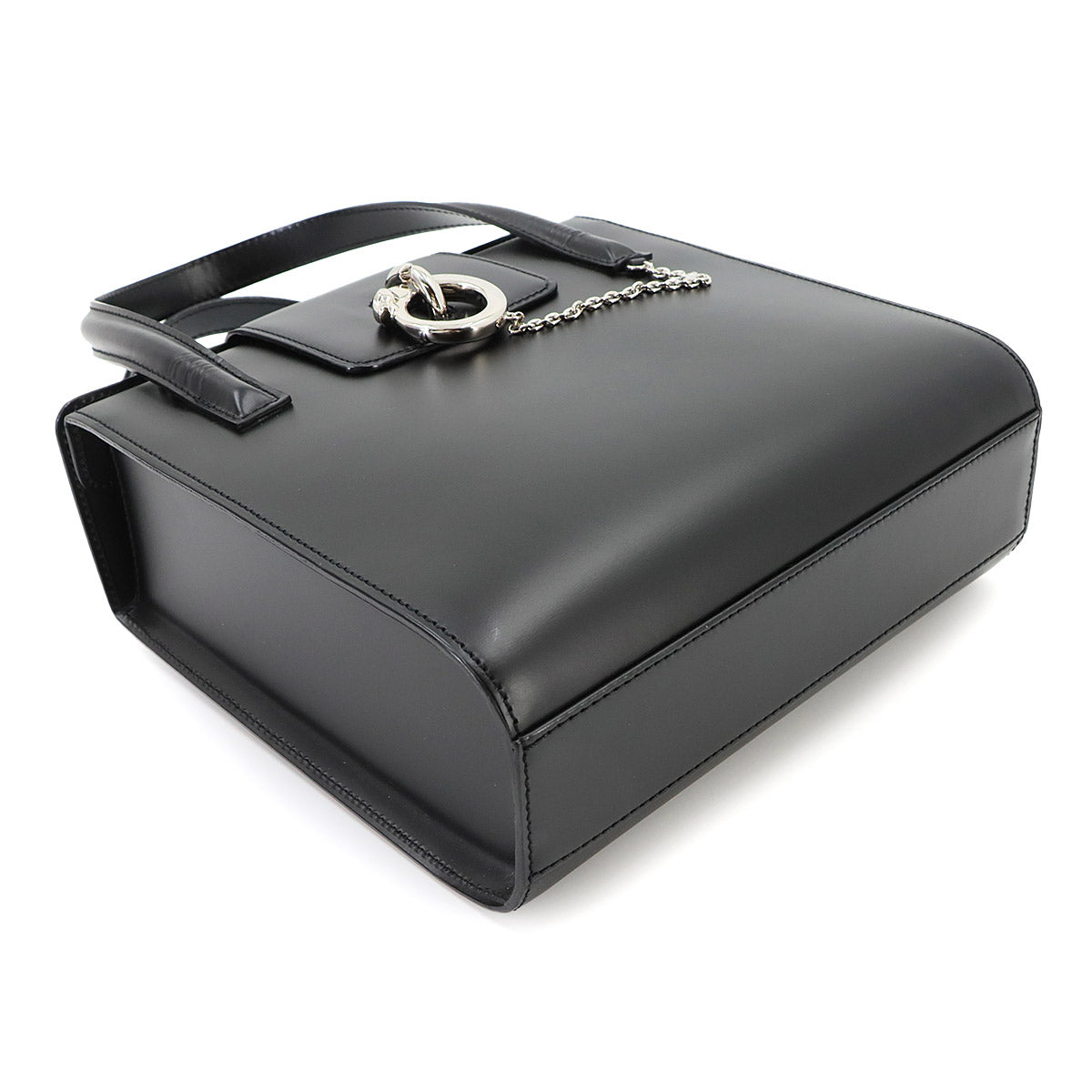 Panthere Hand Bag Leather Black Purse