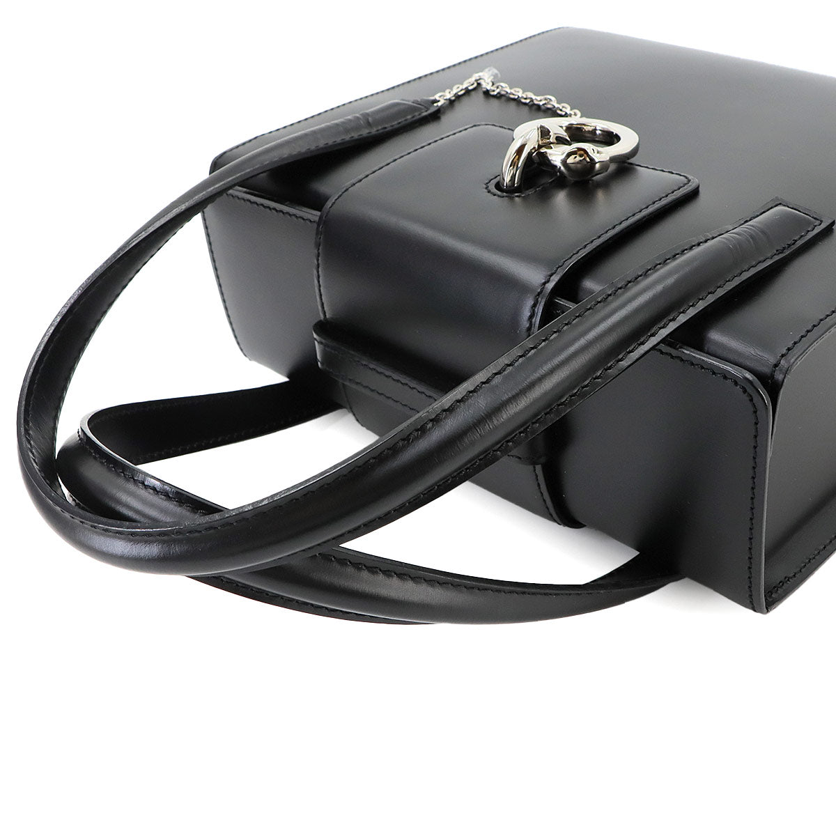 Panthere Hand Bag Leather Black Purse