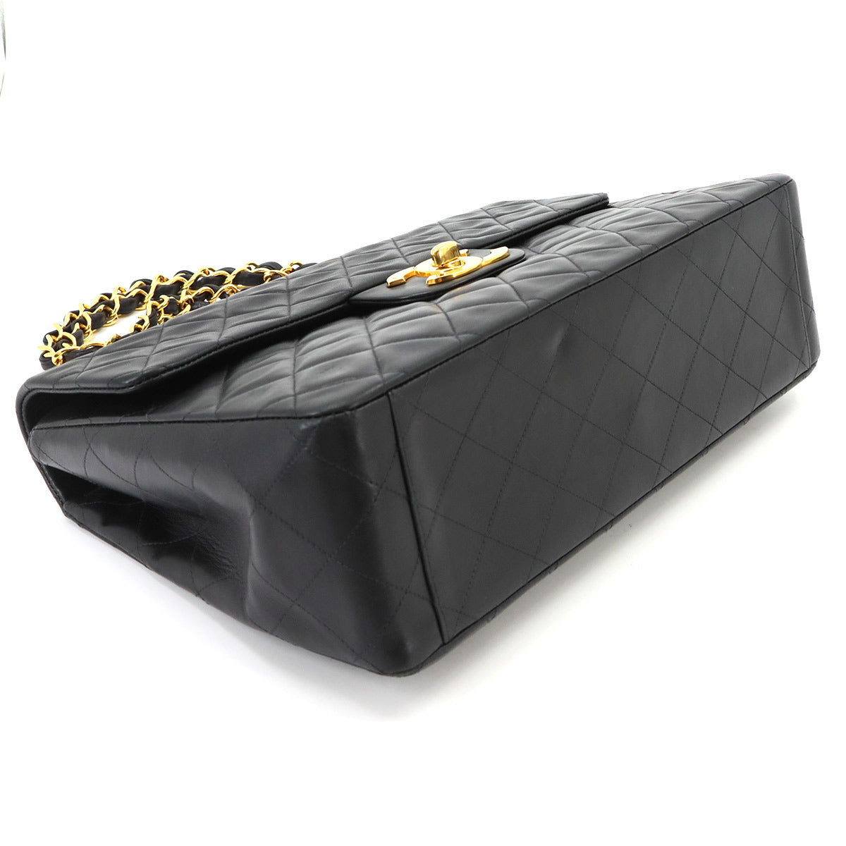 Matelasse 34 Chain Shoulder Bag Leather Black A01094 Vintage