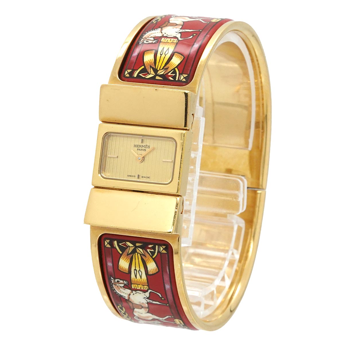 Loquet LO1.201 Quartz Gold Dial Ladies Bngle Watch