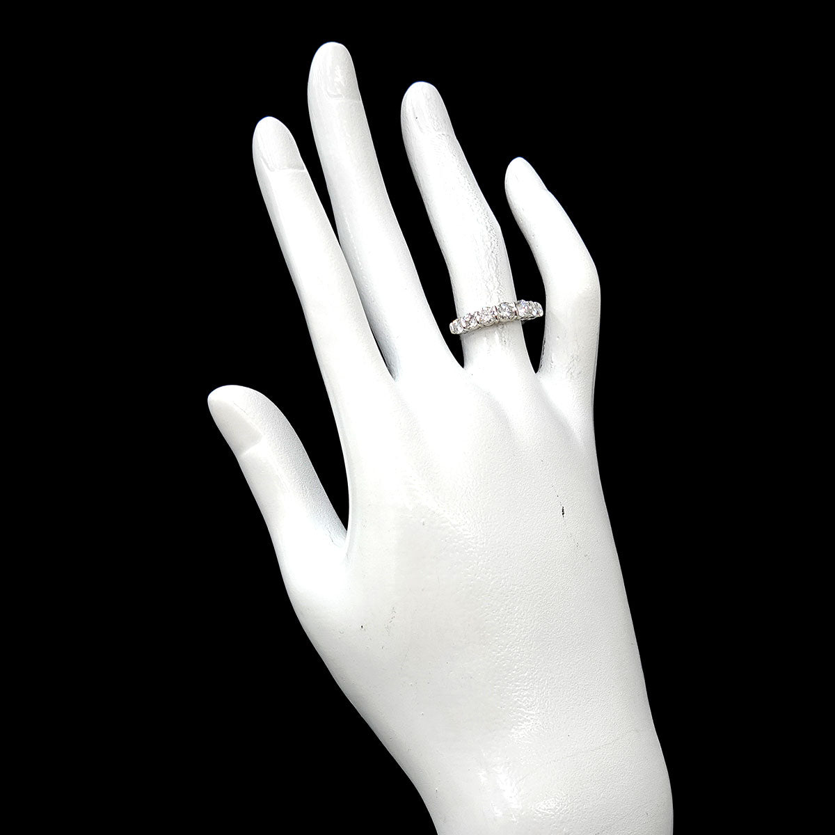 Forever Half Diamond Ring Platinum size4.75-5(US)