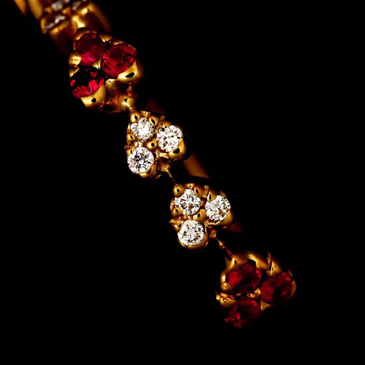 Ruby 0.13ct Diamond 0.06ct Ring 18K PG 750 size4.5(US)