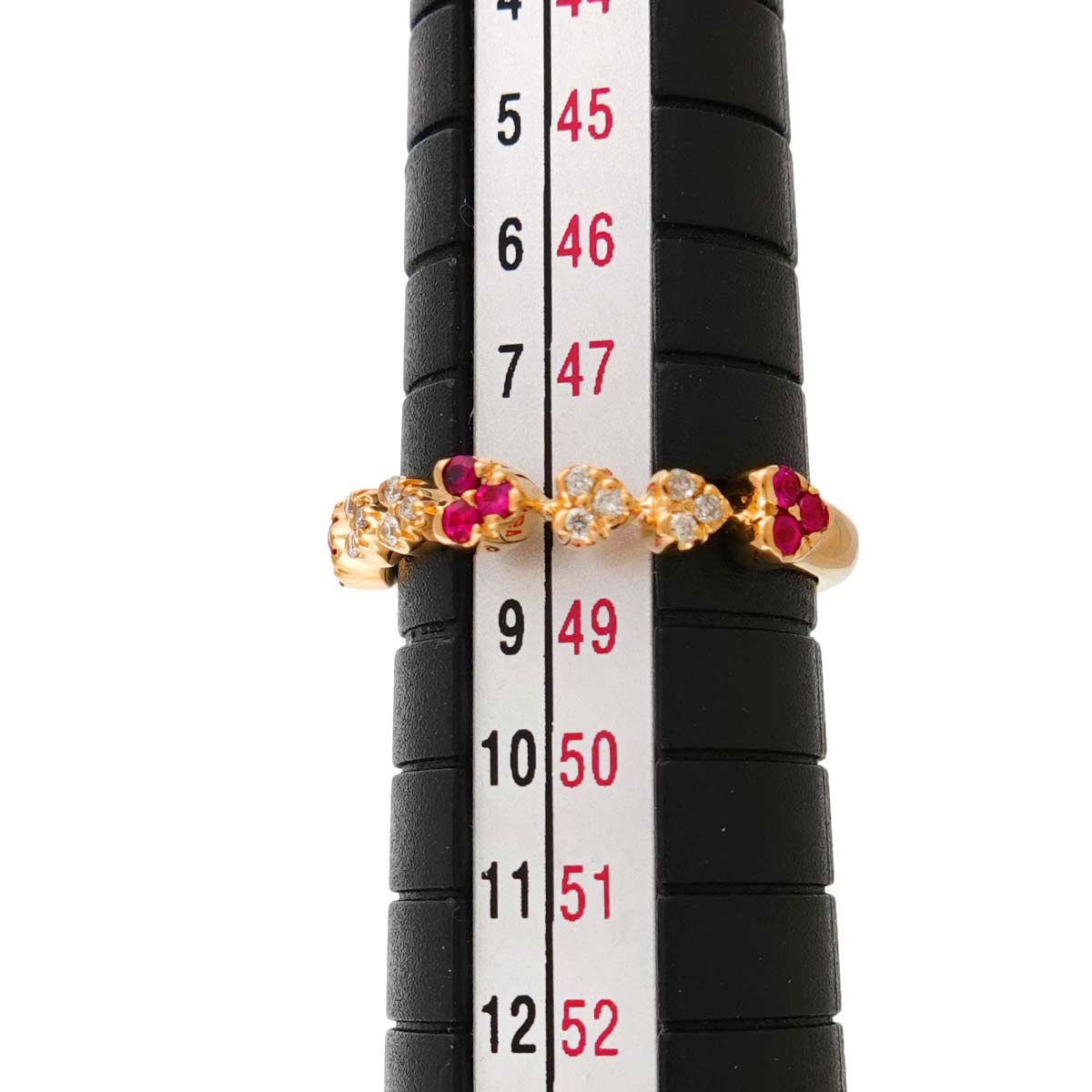 Ruby 0.13ct Diamond 0.06ct Ring 18K PG 750 size4.5(US)