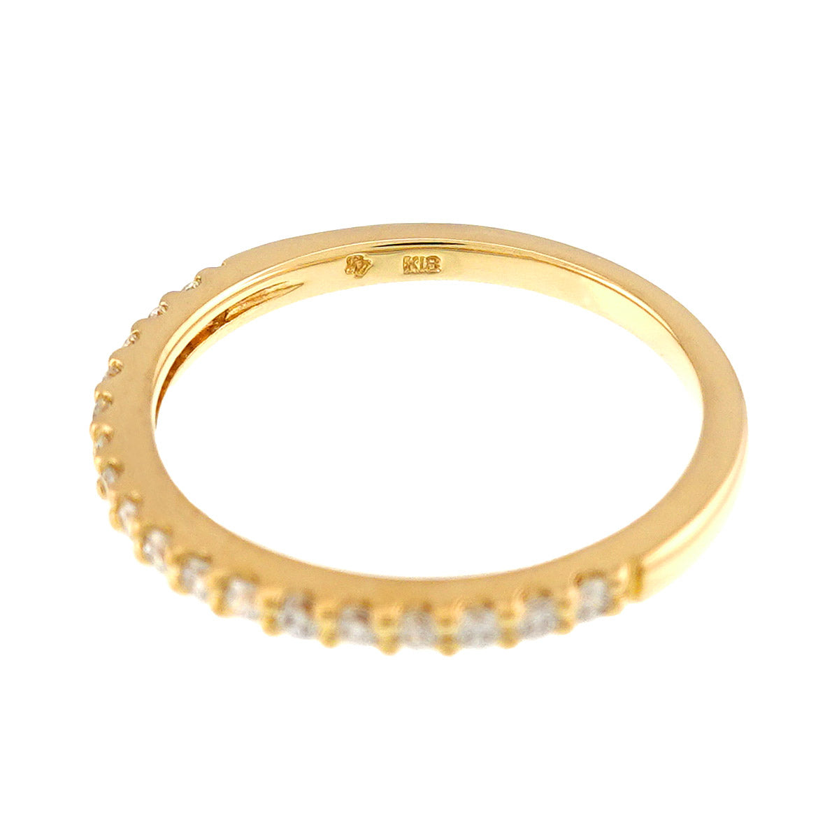 Diamond 0.14ct Ring 18K Yellow Gold 750 size2.5-2.75(US)