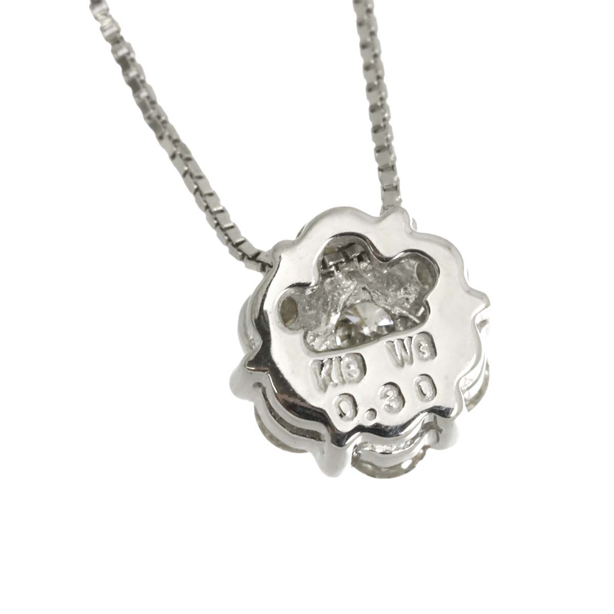 Diamond 0.30ct Necklace 18K WG White Gold 750