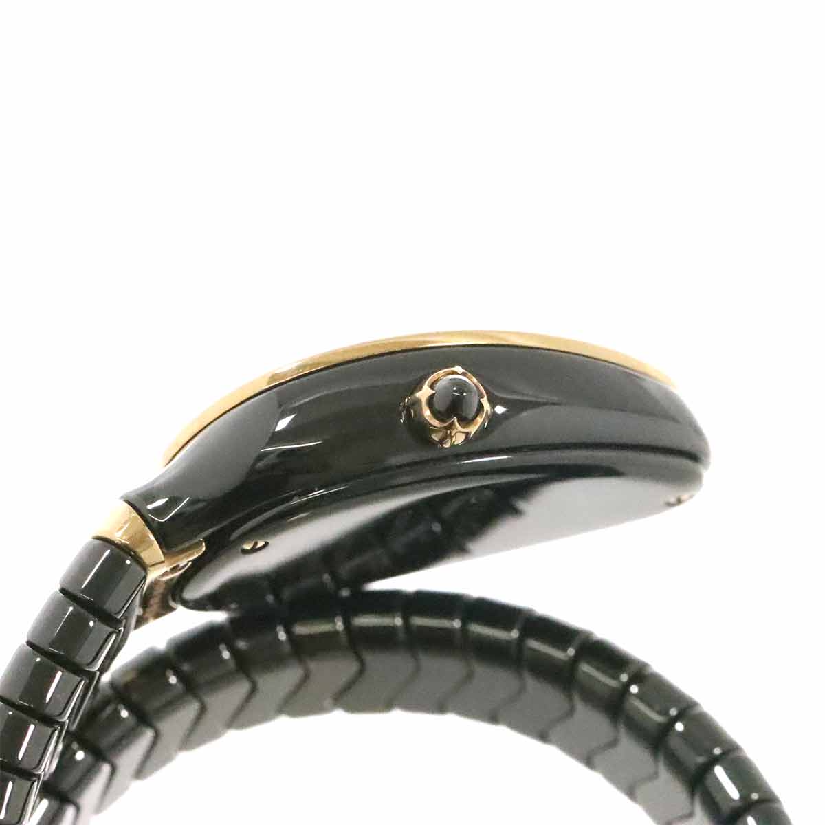 Serpenti SPC35BG Quartz K18PG Ceramic Ladies Watch