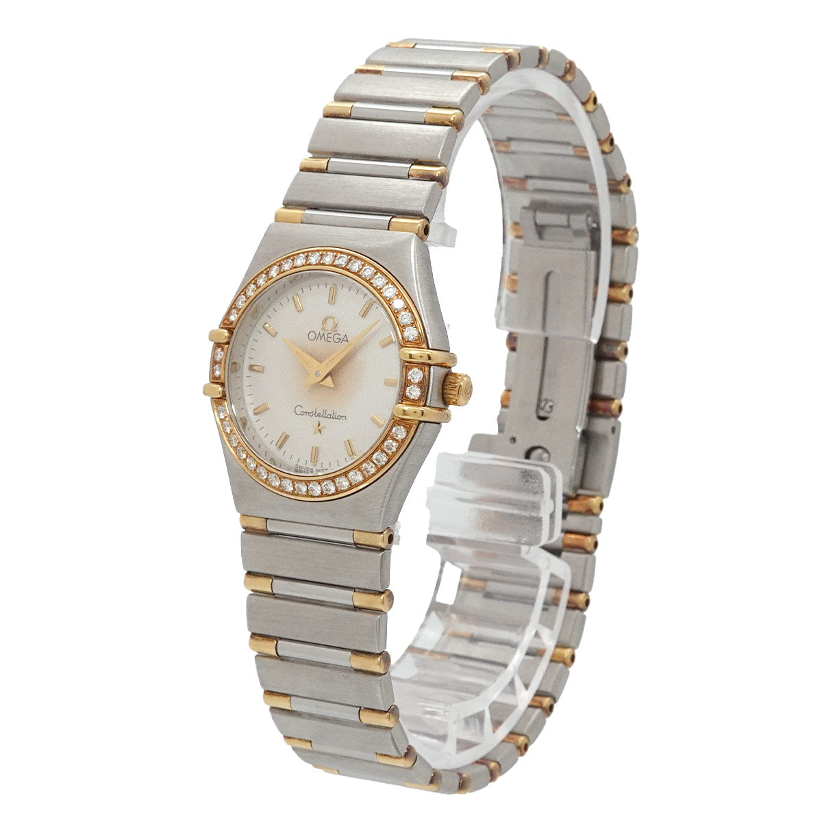 Constellation 1377 30 Bezel Diamond Silver Dial YG Watch