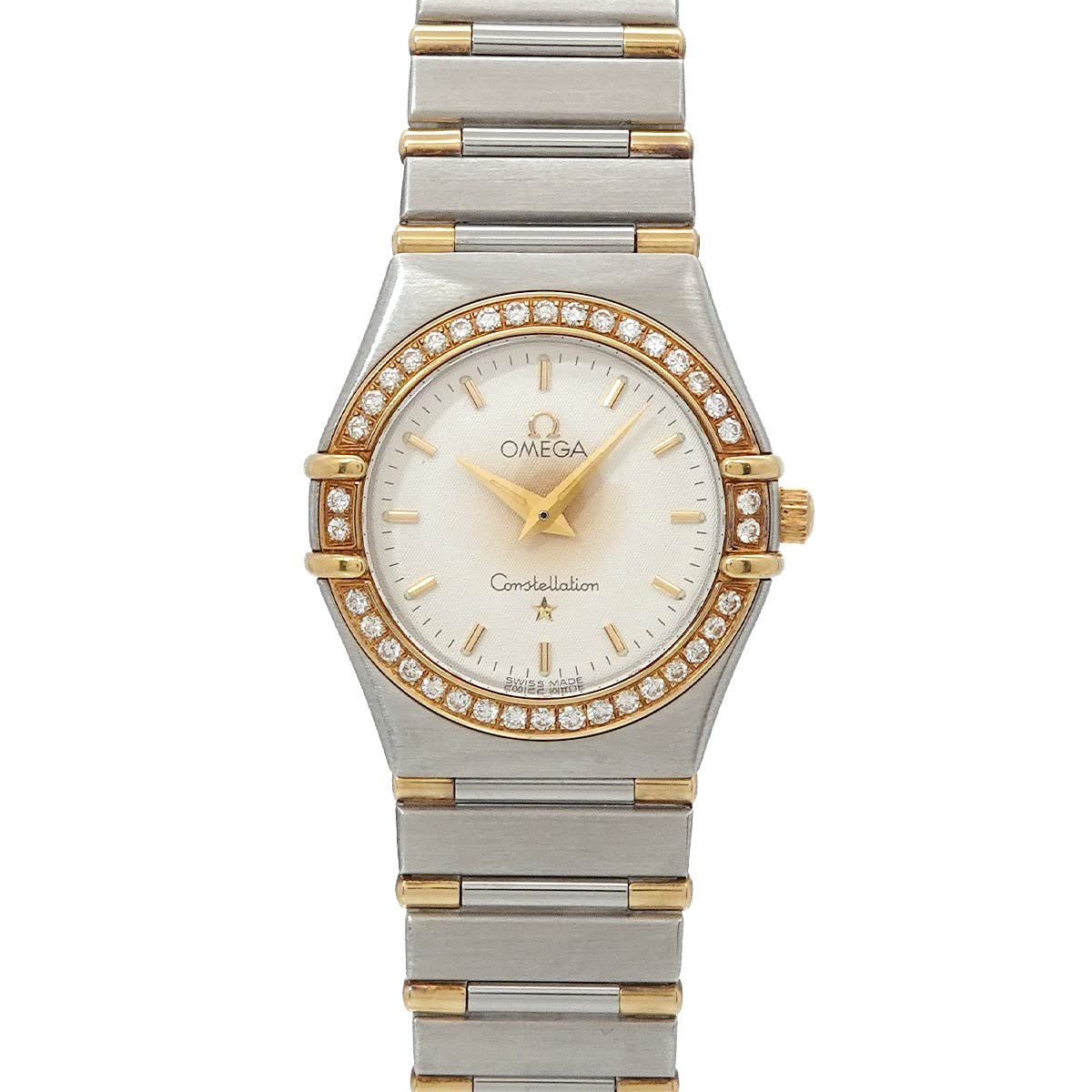 Constellation 1377 30 Bezel Diamond Silver Dial YG Watch