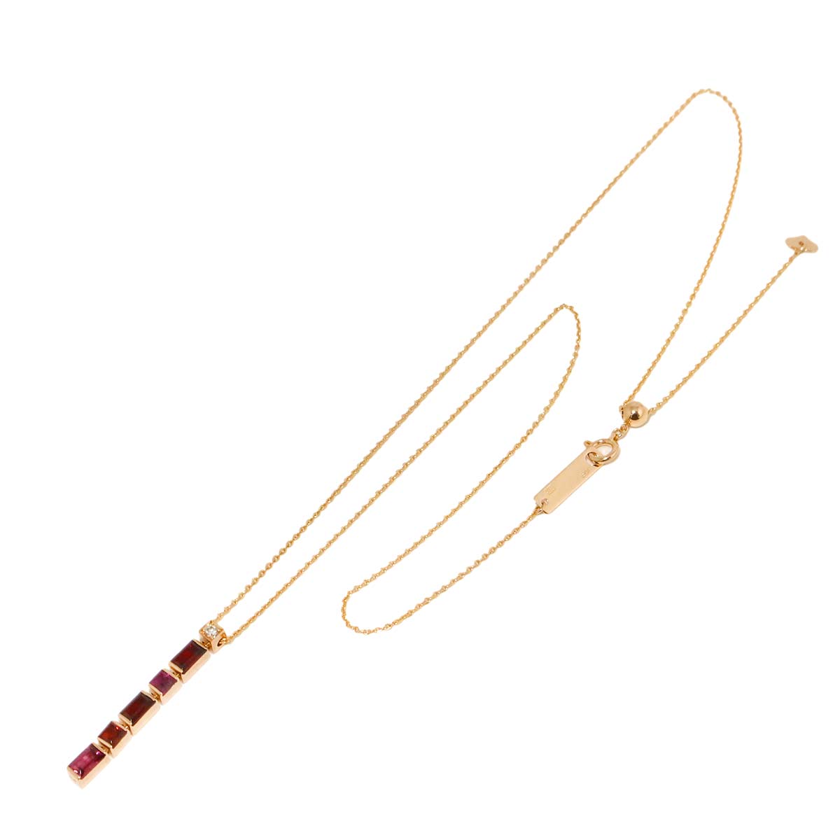 Garnet Tourmaline Diamond Necklace K18 PG 750