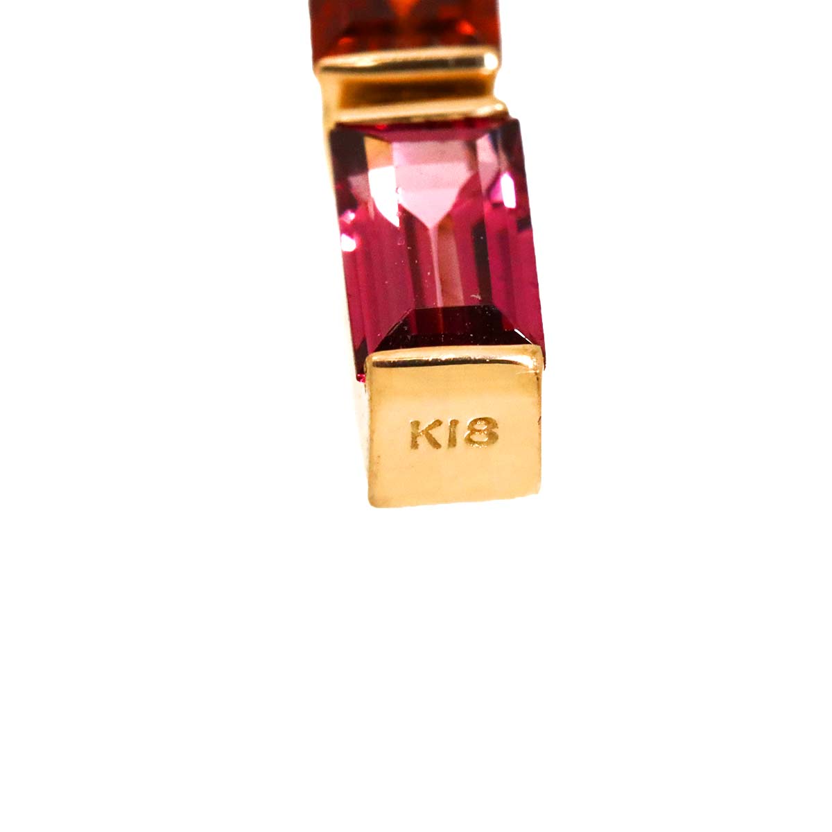 Garnet Tourmaline Diamond Necklace K18 PG 750