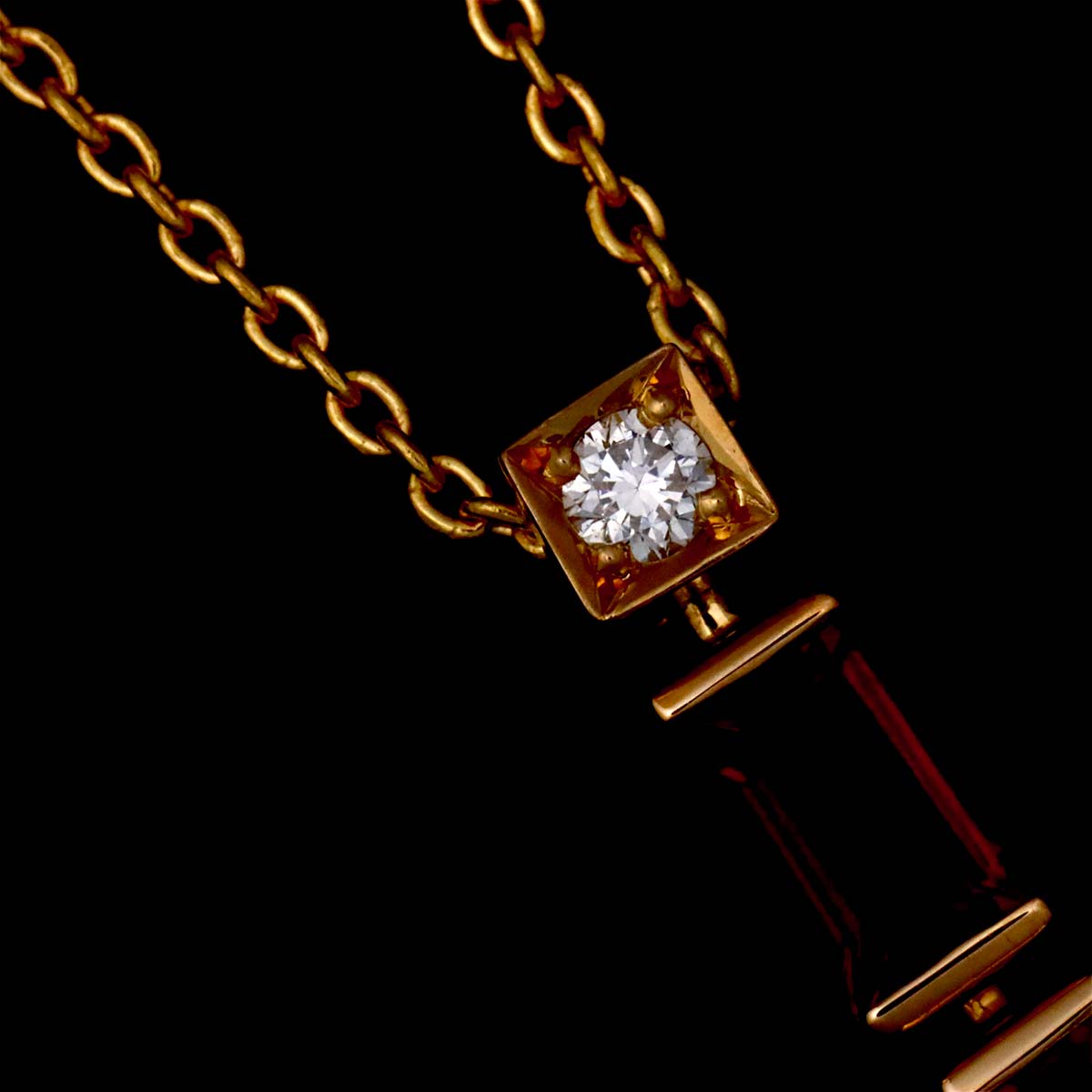 Garnet Tourmaline Diamond Necklace K18 PG 750